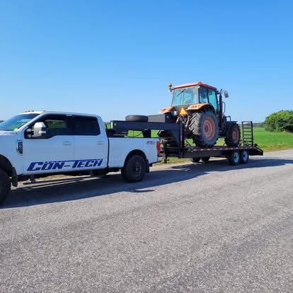 Con-Tech Mechanical mobile service unit hauling equipment